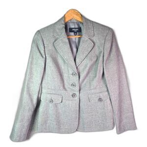 Jones Wear Blazer Gray 8 Structured Back Woven Workwear Career
